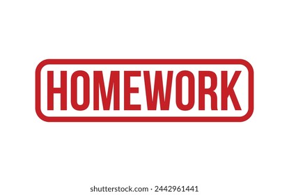 Red Homework Rubber Stamp Seal Vector