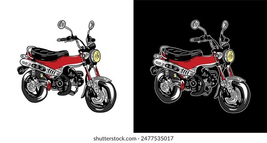 Red Honda Monkey motorbike design