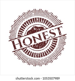 Red Honest rubber grunge seal