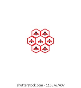 red honey bee logo