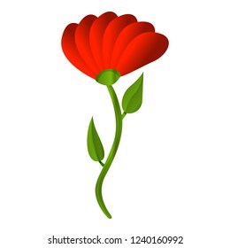 Red honey flower icon. Cartoon of red honey flower vector icon for web design isolated on white background