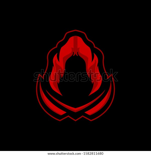 Red Hoodie Mascot Free Fire Logo Stock Vector Royalty Free