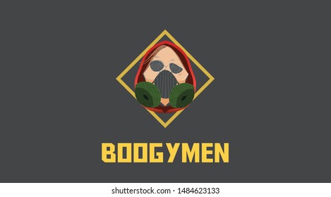 Red hoodie masked boogymen vector logo