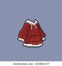 red hoodie in pixel style