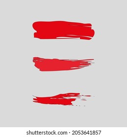 Red horizontal brush strokes. Light background. Grunge texture. Free hand abstract. Vector illustration. Stock image. EPS 10.