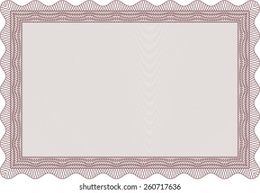 Plantilla de diploma o certificado horizontal rojo