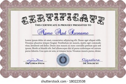 Plantilla de certificado horizontal rojo