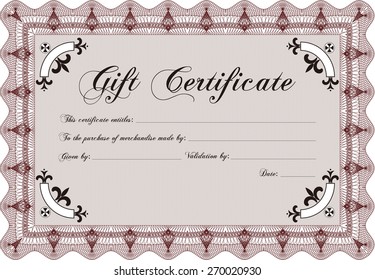 Red Horizontal Gift Certificate Stock Vector (Royalty Free) 270020930 ...