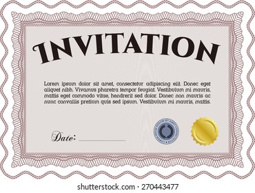 Red horizontal invitation template