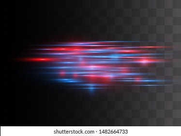 Red horizontal lens flares pack. Laser beams, horizontal light rays.Beautiful light flares.
