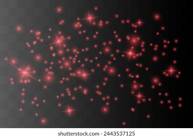 Red horizontal lens flares pack. Laser beams, horizontal light rays.Beautiful light flares. Glowing streaks on dark background. Luminous abstract sparkling lined background.