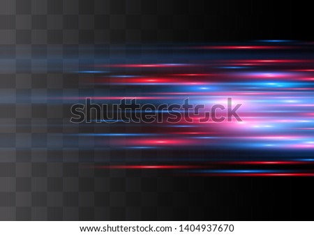Red horizontal lens flares pack. Laser beams, horizontal light rays.Beautiful light flares. Glowing streaks on dark background. Luminous abstract sparkling lined background.