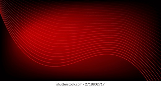 Rayo de luz Horizontal roja. Banda láser brillante con brillo suave y bordes desvanecidos sobre fondo oscuro. Perfecto para ciencia ficción, transiciones, destellos futuristas o efectos de luz abstractos.