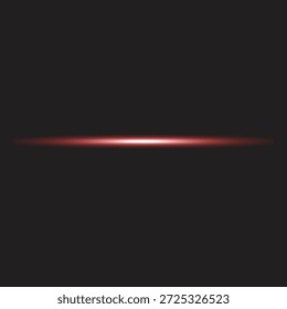 Resplandor de luz Horizontal roja sobre fondo oscuro
