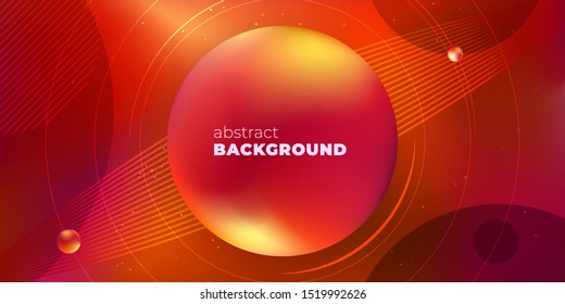 Red Horizontal Liquid Color Background Design. Fluid Gradient Minimal Shapes Composition. Futuristic Design for Posters. Eps10 vector.