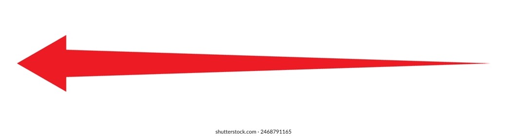 Red horizontal single arrow. Long arrow icon .  Vector illustration.