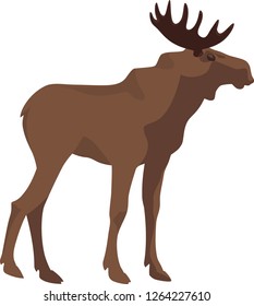 Red horned elk. Vector illustration