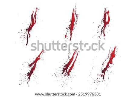 Red horror blood splatter blot background collection