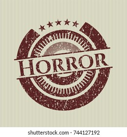 Red Horror distress grunge style stamp