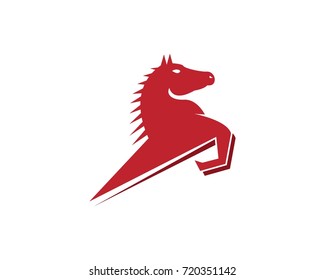 Red Horse Fast  Logo Design Template