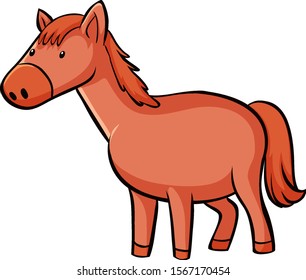 Red horse on white background illustration