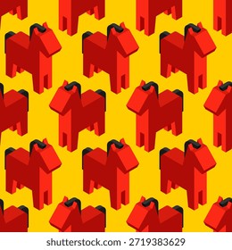 Patrón de caballo rojo sin fisuras. fondo equino