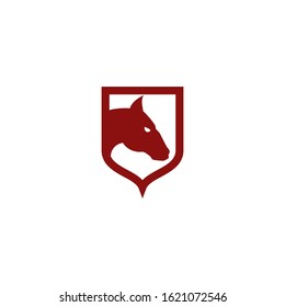 Red horse vector icon for web and design