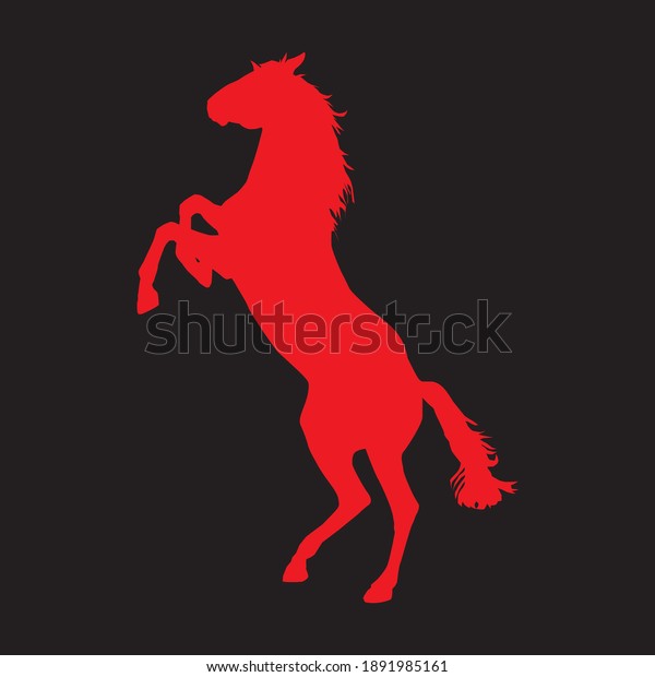 Red Horse Vector Illustration Black Background Stock Vector (Royalty ...