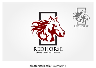 Red Horse Vector Logo Template. Logo vector images of red horse design on a white background.