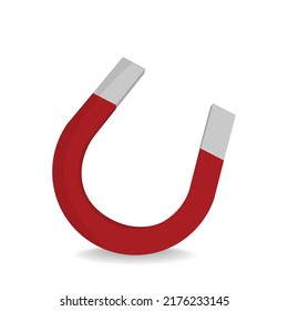 Red horseshoe magnet flat  vector