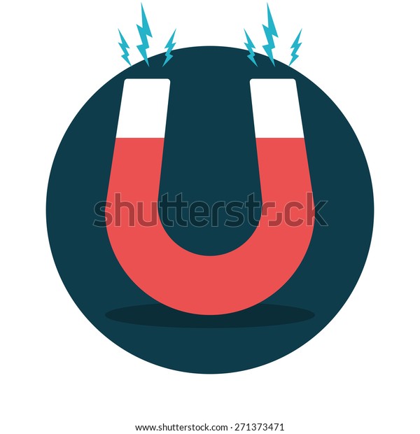 赤い馬蹄磁石 磁気 磁化 引力 フラットデザイン ベクターイラスト のベクター画像素材 ロイヤリティフリー