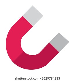 Red horseshoe style magnet. Vector illustration