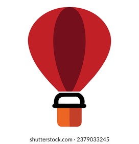 Red hot air balloon, element vector illustration isolated, editable