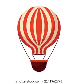 red hot air balloon over white