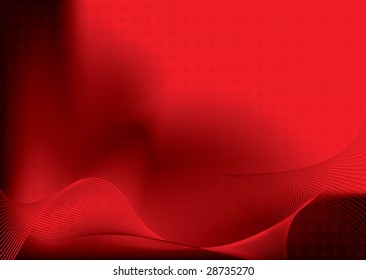 Red hot background with flowing wave lines and repeating circle design