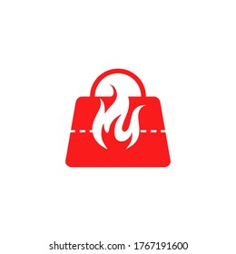 plantilla de logotipo del vector de bolsas calientes rojas