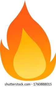 aislamiento de llama caliente rojo en blanco