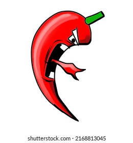 roter scharfer Chilicharakter, Vektorgrafik-Design-Illustrator