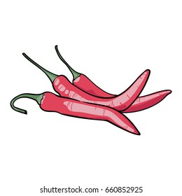 red hot chili freehand drawing