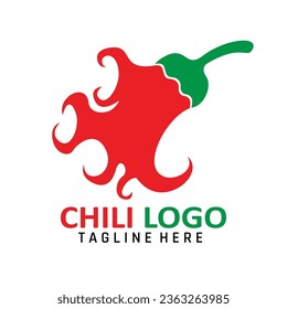 Red Hot Chili icon logo. Burning chili design vector Illustration