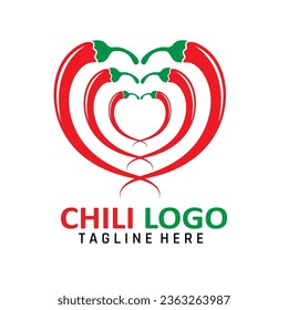 Red Hot Chili icon logo. Burning chili design vector Illustration