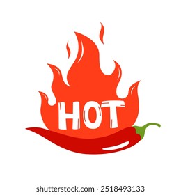 Vetor de conceito de design de logotipo Red Hot Chili.  Spicy Pepper logotipo desenha modelo.