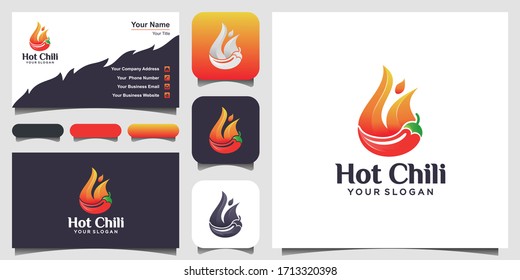 Red Hot Chili logo designs concept vector, Spicy Pepper logo designs template. logo and business card.