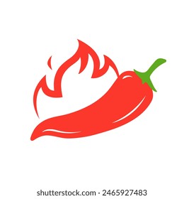 Red Hot Chili logo designs concept vector. Chili Pepper with Fire. Vector Asian and Mexican spicy food and sauce. Vector emblems jalapeno or chilli peppers. Flat Vector illustration