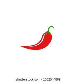 Red hot Chili pepper or cayenne,  or jalapeno icon. Vector vegetable illustration isolated on white. spice symbol. Mexican food, savoury extra tabasco