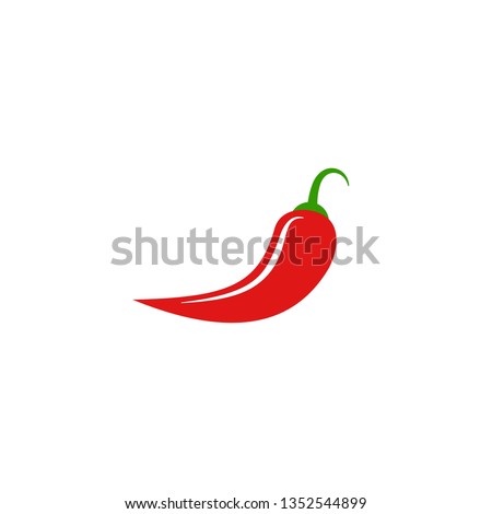 Red hot Chili pepper or cayenne,  or jalapeno icon. Vector vegetable illustration isolated on white. spice symbol. Mexican food, savoury extra tabasco