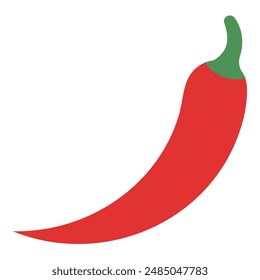 Red hot chili pepper flat icon. Vector illustration