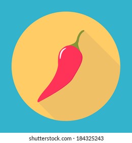 Red Hot Chili Pepper Icon Vector 