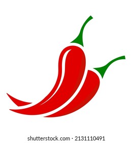 Red hot chili pepper icon on white background