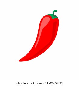 Red hot chili pepper icon on white background